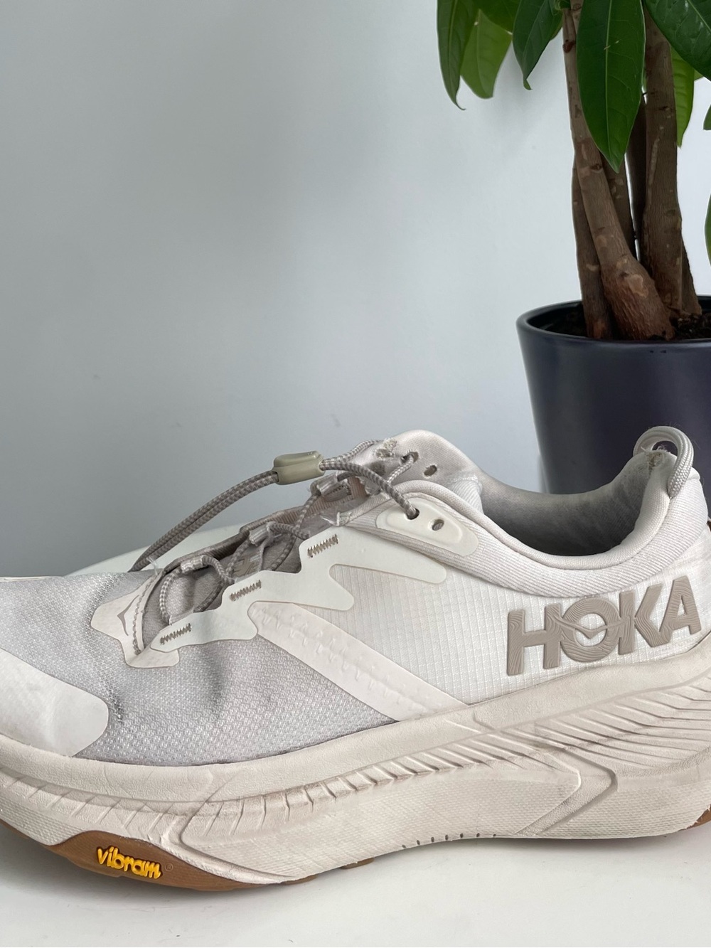 Women Size 8 Hoka Transport Running Shoes Eggnog Tan Beige